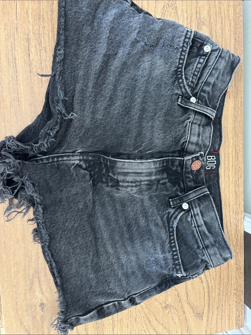 BDG Black Washed Denim Cutoff Shorts